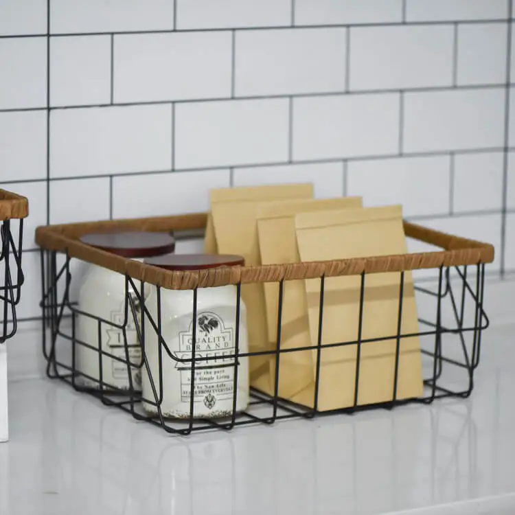 black wire baskets for pantry
