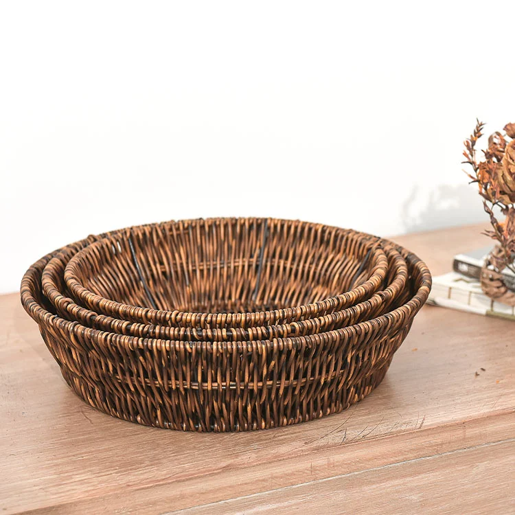 large round woven tray
