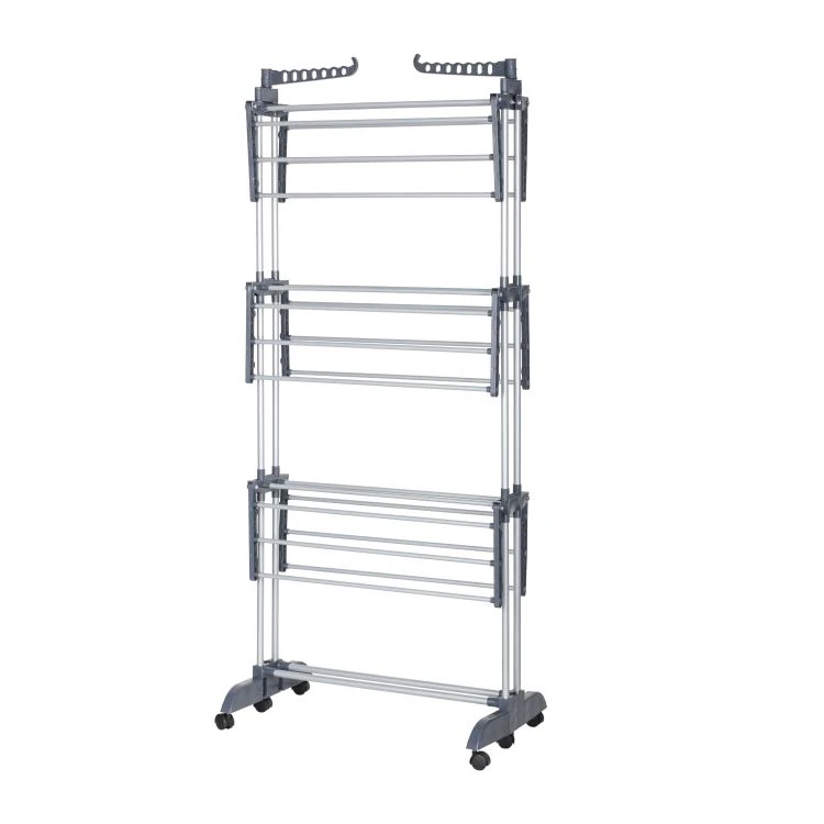 Rolling Foldable Clothes Airer Space Saving Garment Rack