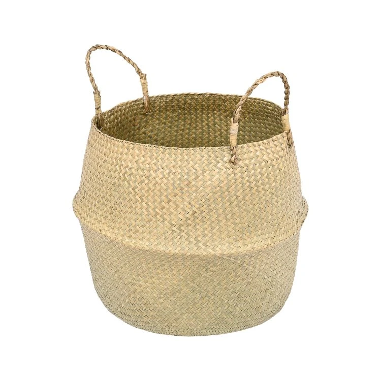 Woven Seagrass Belly Basket Plant Storage Pot