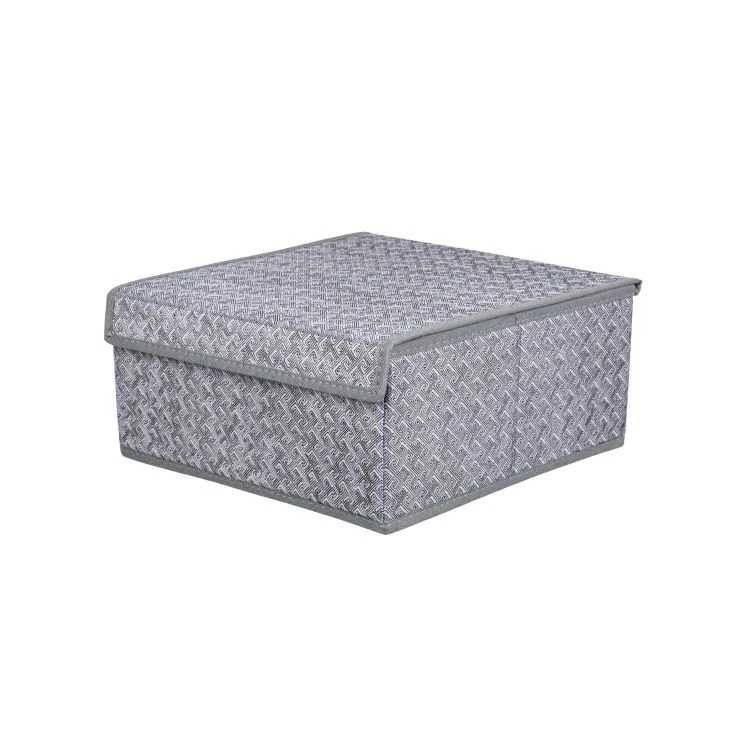 Grey Fabric Storage Boxes with Lid